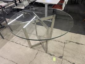 T12324 - 4' Glass Round Table