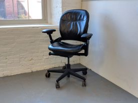 C61363 - Leather Steelcase Leap Chairs