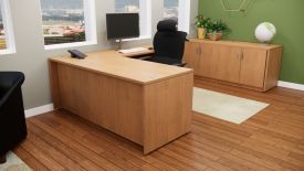 ND12213 - Harvest-Walnut--U-shape Desk